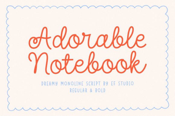 Adorable Notebook: A Playful Handwritten Script Font