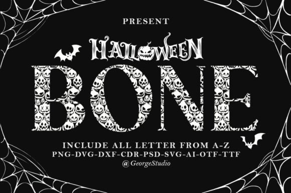 Bone Font: A Spooky Monogram Typeface for Creative Projects